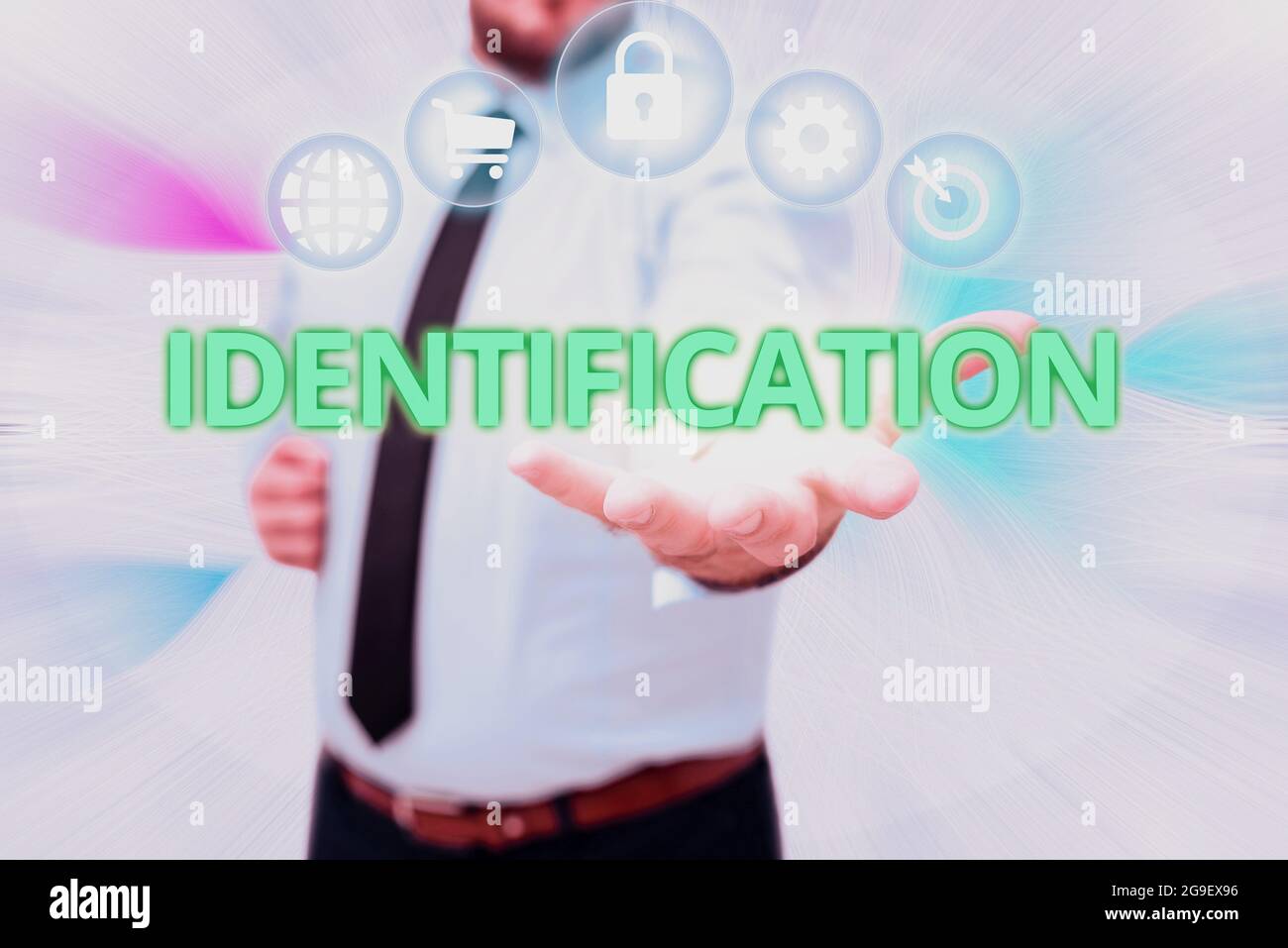 Sign displaying Identification. Word Written on an action or procedure