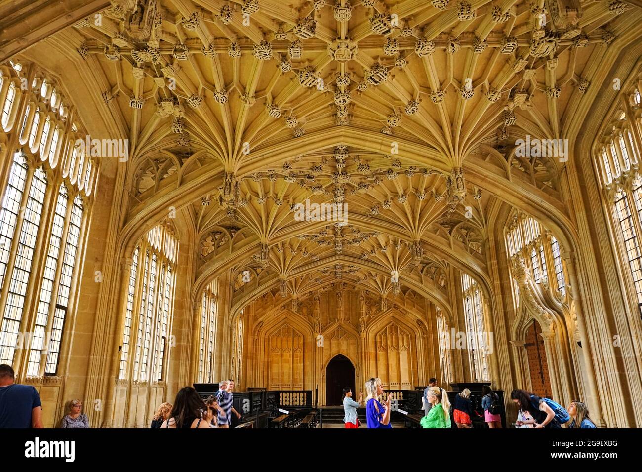 OXFORD, UNITED KINGDOM - Aug 01, 2019: The roof architecture inside of ...