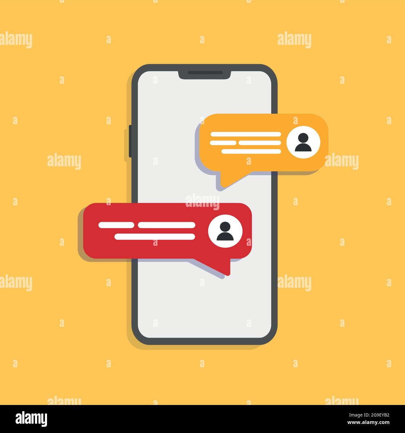 Social network chat on the smartphone. Stock vector. Stock Vector