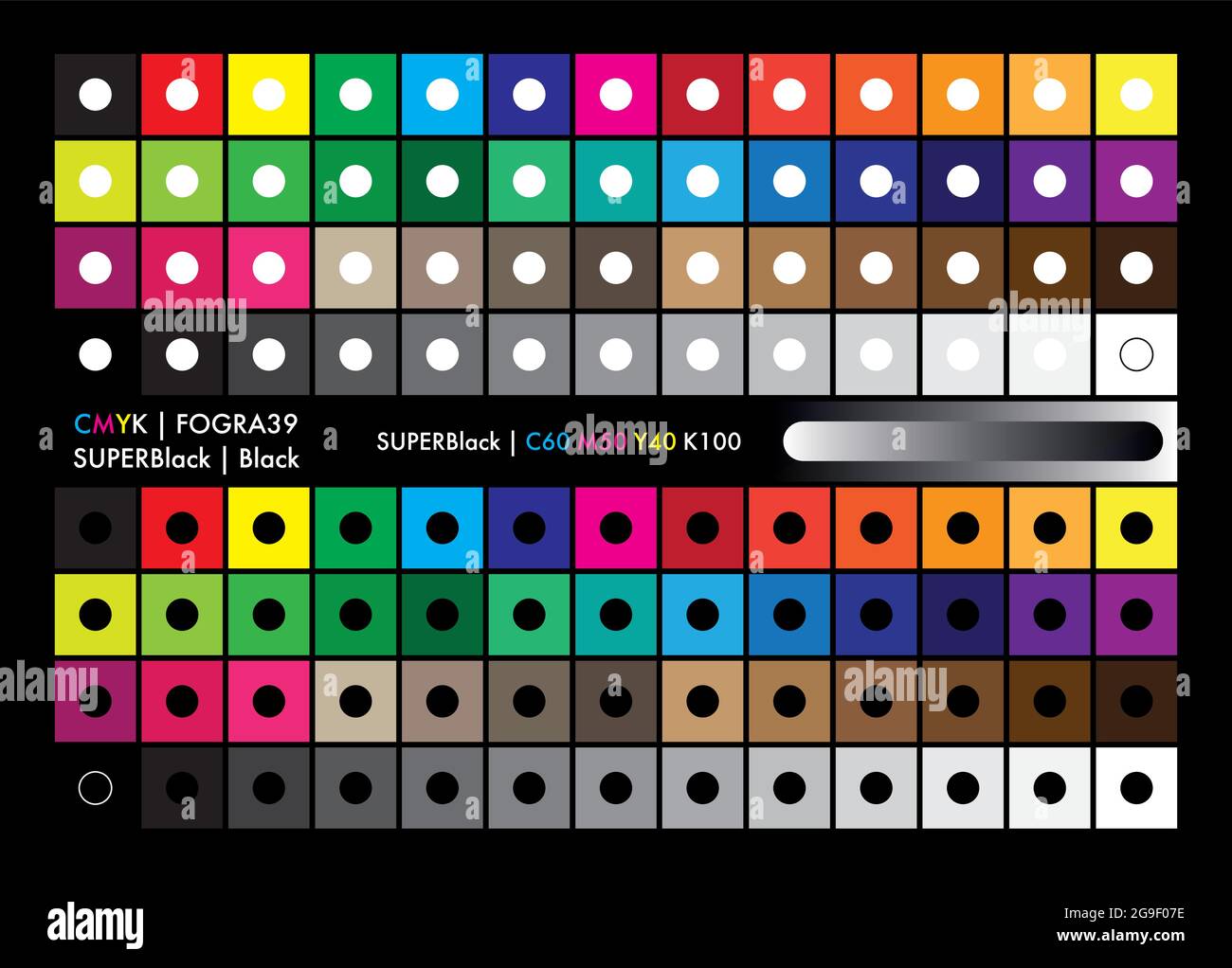 CMYK calibration element collection Stock Vector