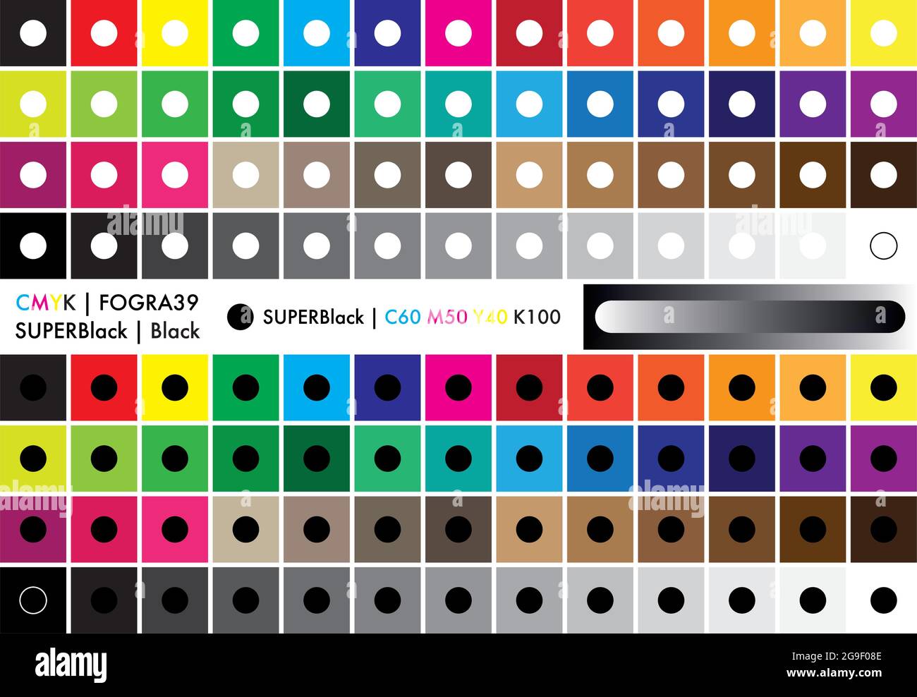 CMYK calibration element collection Stock Vector