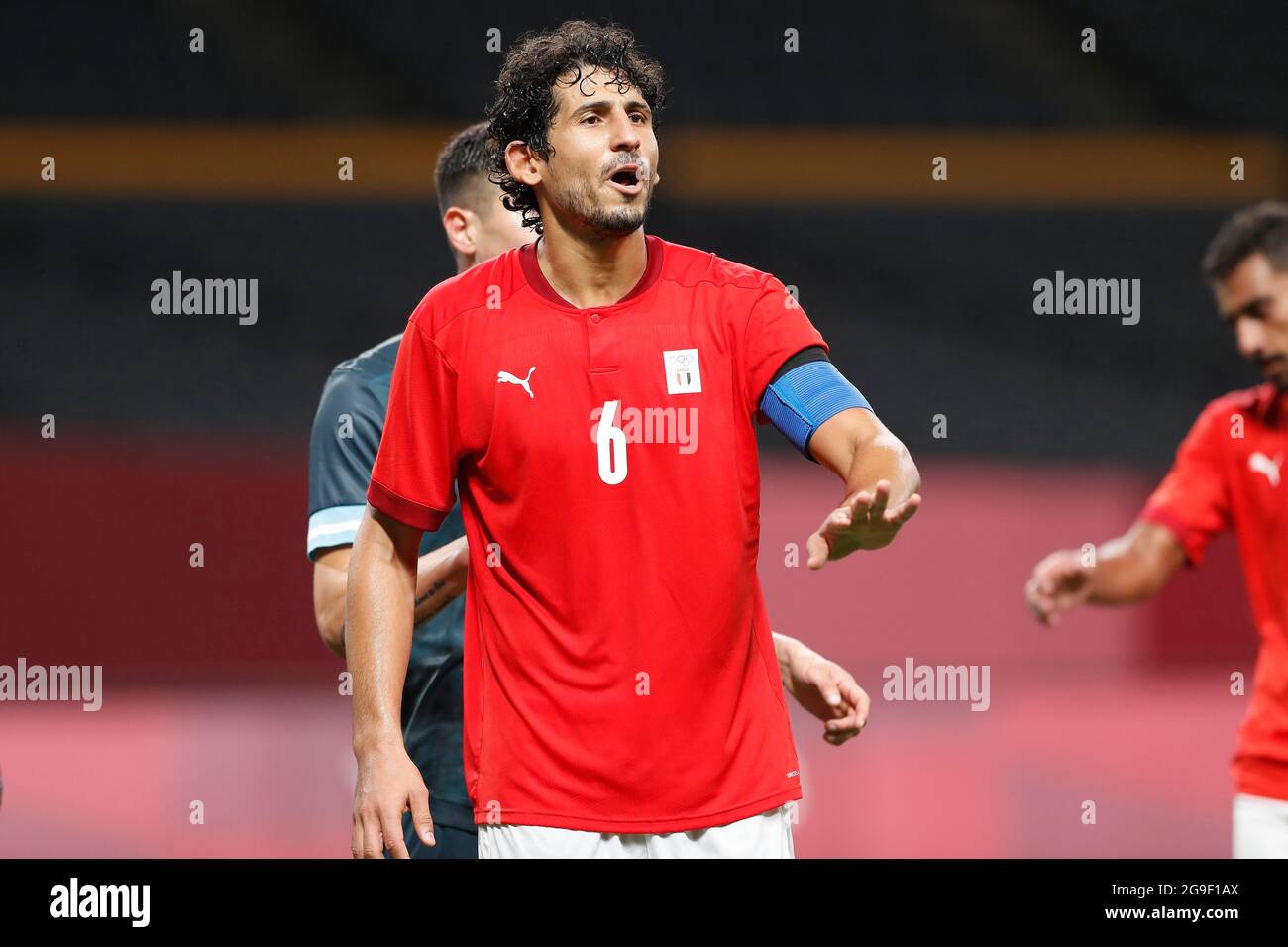 Sapporo, Japan. 25th July, 2021. Ahmed Hagazy (EGY) Football/Soccer : Tokyo  2020 Olympic Games Men's football 1st round group C match between Egypt 0-1  Argentina at the Sapporo Dome in Sapporo, Japan .