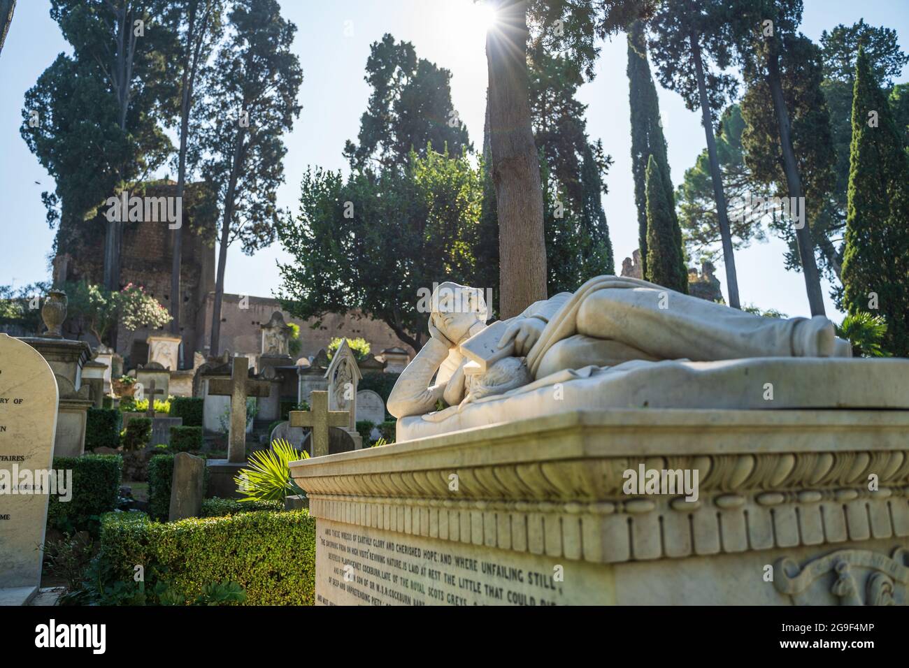 Rome, Italy October 2019 Non catholic cemetery for foreigners in Rome, Italy. One of most