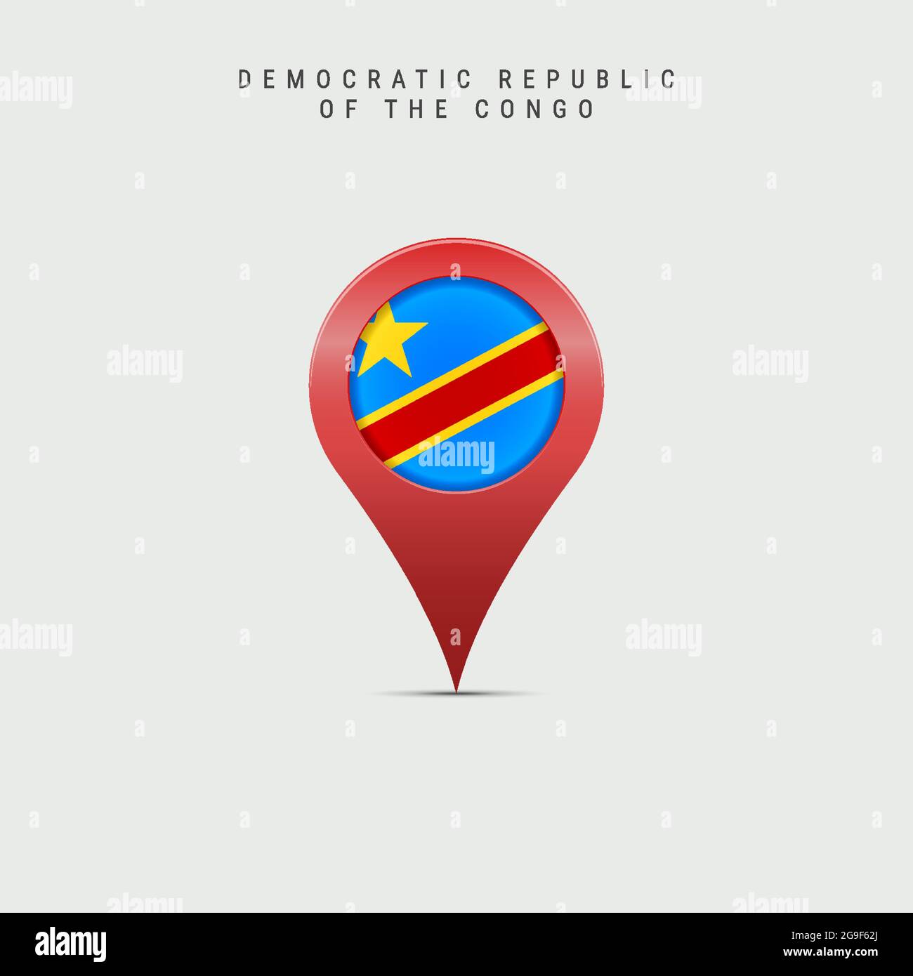 Teardrop map marker with flag of Democratic Republic of the Congo. DR ...