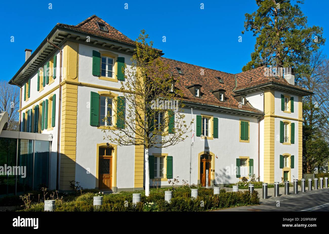 Vidy Castle, headquarters of the International Olympic Committee, IOC, Lausanne, Switzerland Stock Photo