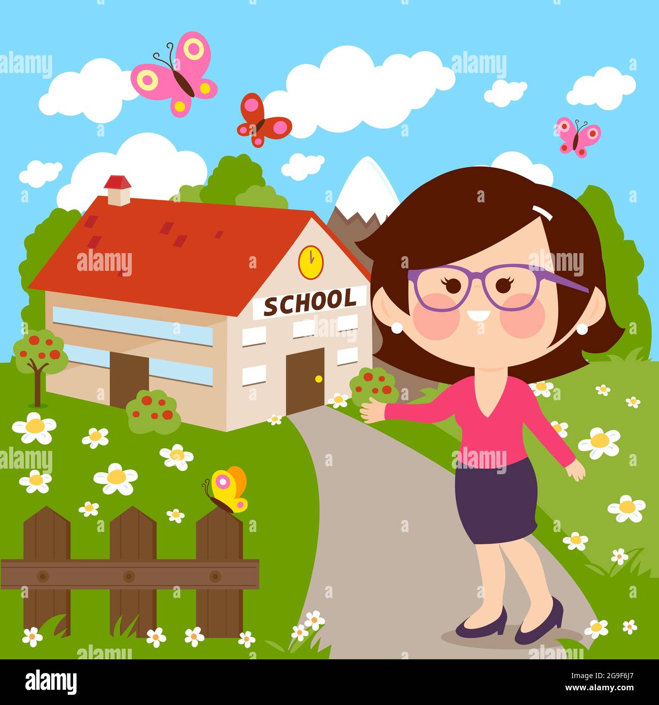 Illustration kids students welcoming hi-res stock photography and ...