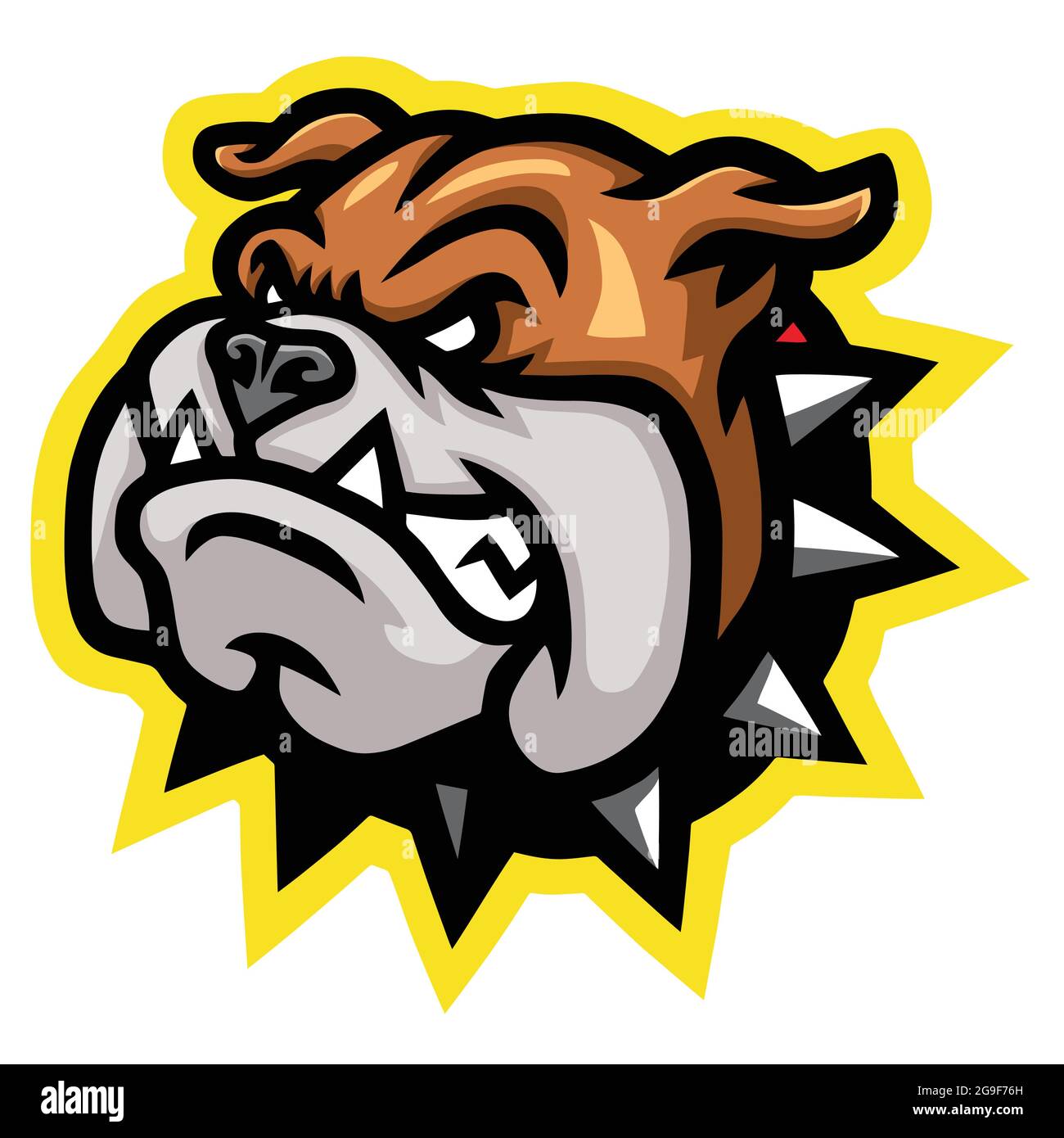 Angry Bulldog Head Mascot Logo Design Stock Vector Image & Art - Alamy