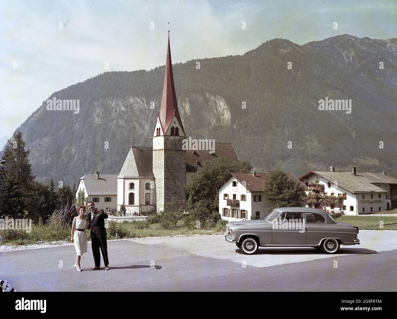 transport, car, Borgward Isabella TS, by on the Achensee, Tyrol, Austria, 1959, ADDITIONAL-RIGHTS-CLEARANCE-INFO-NOT-AVAILABLE Stock Photo