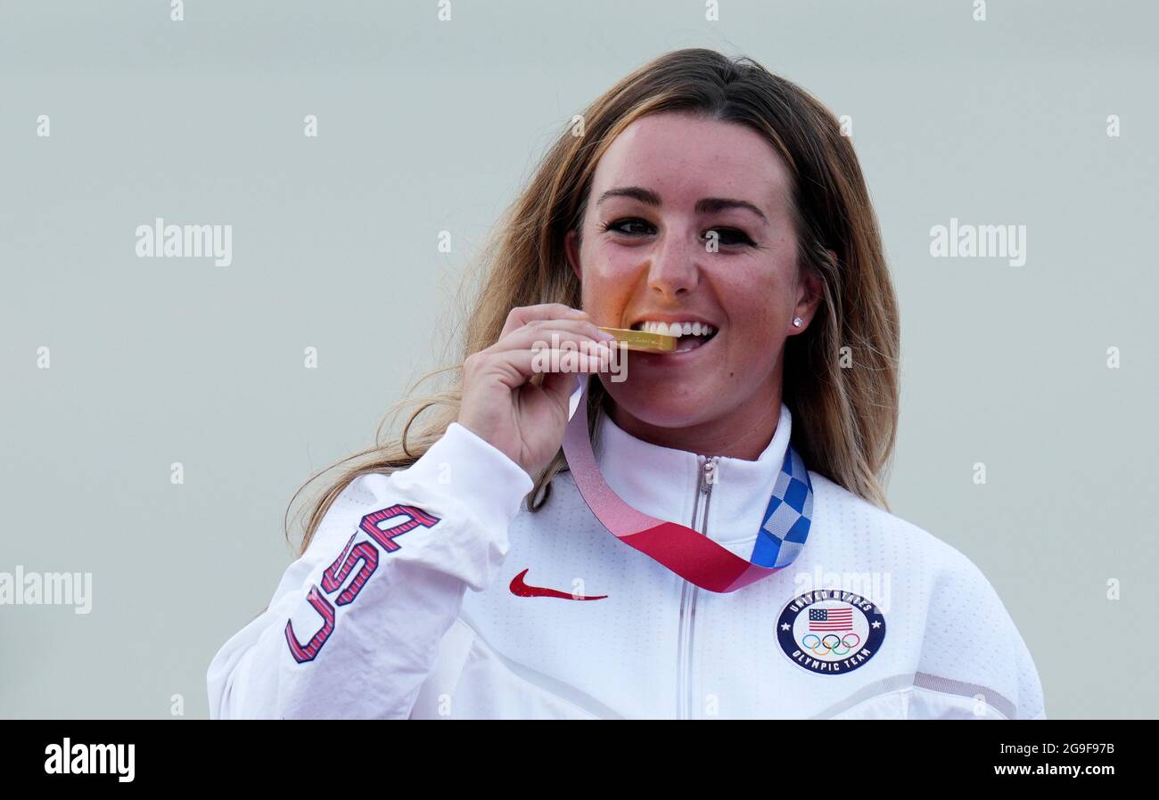 Tokyo, Japan. 26th July, 2021. Gold medalist Amber English of the