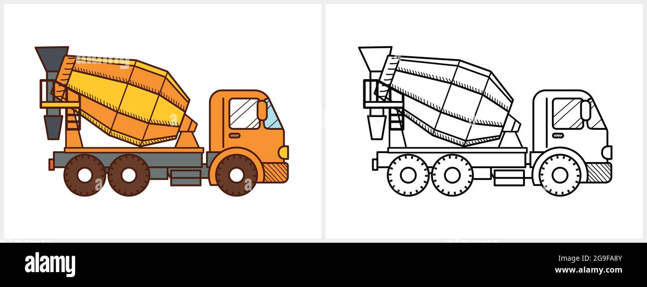 Concrete mixer truck icon. Cement mixer truck Stock Vector
