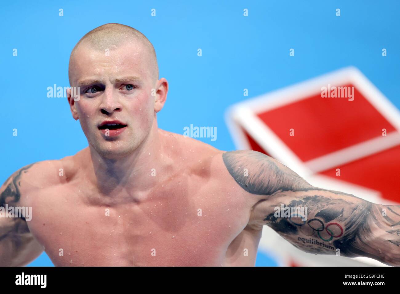 Adam Peaty (GBR), JULY 26, 2021 - Swimming : Men's 100m Breatstroke Final during the Tokyo 2020 Olympic Games at the Tokyo Aquatics Centre in Tokyo, Japan. (Photo by Akihiro Sugimoto/AFLO SPORT) Stock Photo