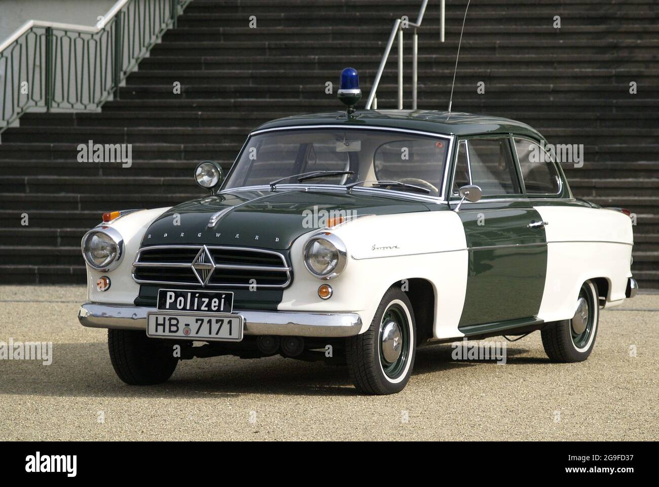 transport, car, Borgward Isabella, police car, year of construction: 1961, Bremen, Germany, 2006, ADDITIONAL-RIGHTS-CLEARANCE-INFO-NOT-AVAILABLE Stock Photo