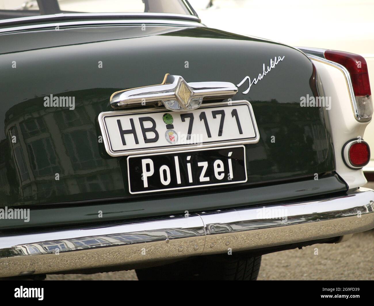 transport, car, Borgward Isabella, police car, year of construction: 1961, Bremen, Germany, 2006, ADDITIONAL-RIGHTS-CLEARANCE-INFO-NOT-AVAILABLE Stock Photo