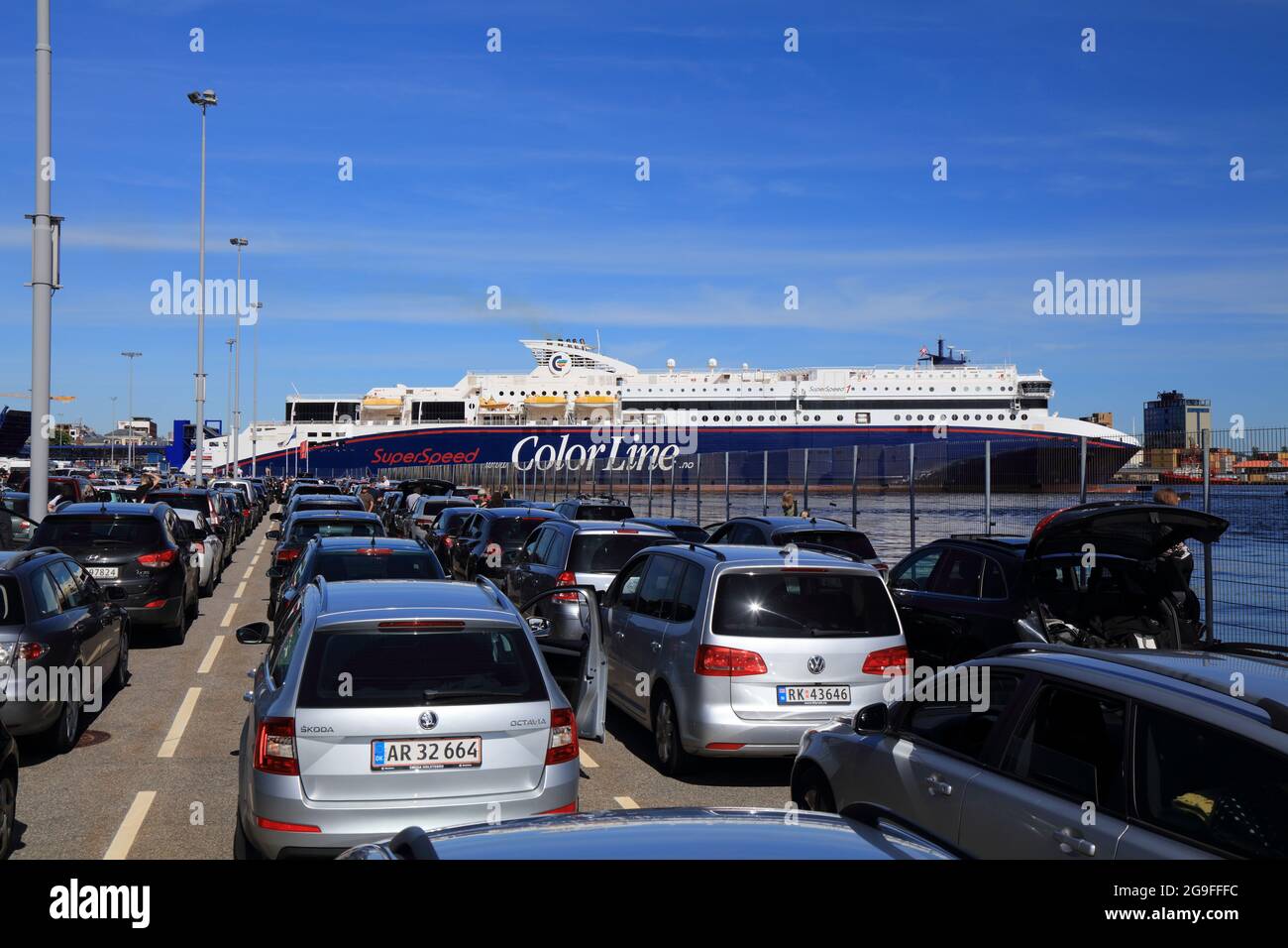 Shopping mall cruise ship MS Color Fantasy, Color Line shipping company,  Oslo, Norway, Europe, Stock Photo, Picture And Rights Managed Image. Pic.  IBR-5821912