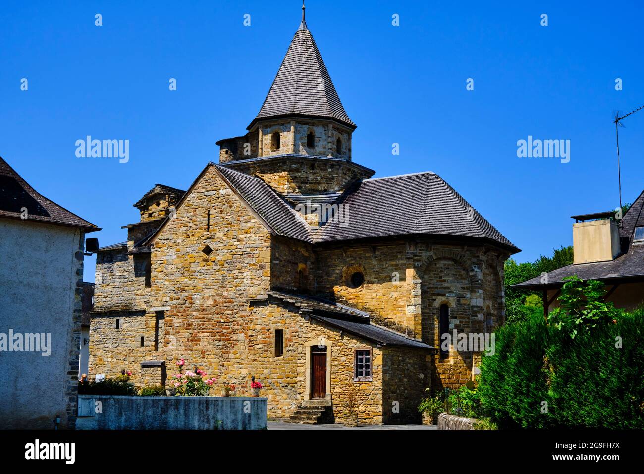 France, Pyrénées-Atlantiques (64), Basque Country, Mauleon, the Hospital-Saint-Blaise listed as World Heritage by Unesco, example of Hispano Moorish a Stock Photo