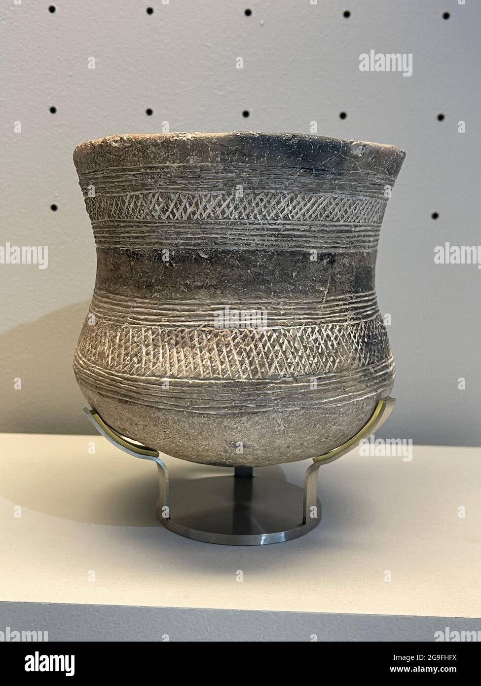 Neolithic bell-shaped vessel Stock Photo