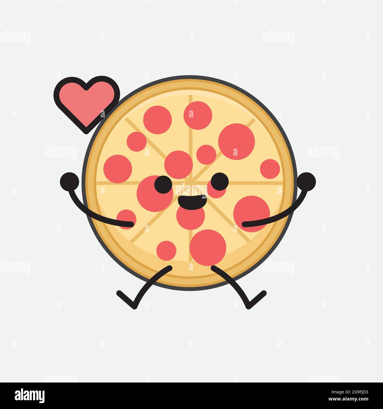 Vector Illustration of Pizza Character with cute and simple body line drawing on isolated background Stock Vector Image & Art - Alamy