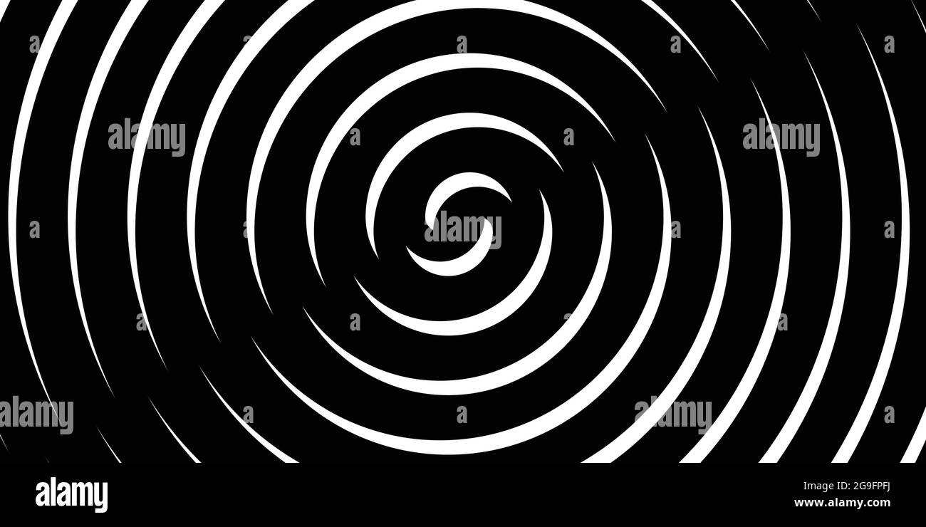 Swirl hypnotic black and white spiral. Monochrome abstract background ...