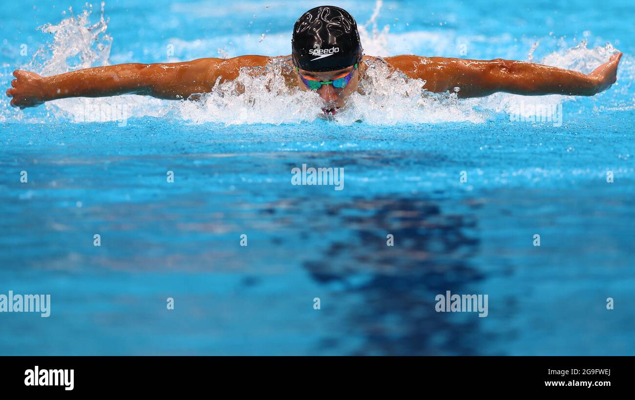 Tokyo 2020 Olympics - Swimming - Men's 200m Butterfly - Heats - Tokyo  Aquatics Centre - Tokyo, Japan - July 26, 2021. Ihor Troianovskyi of Ukraine  in action Stock Photo - Alamy