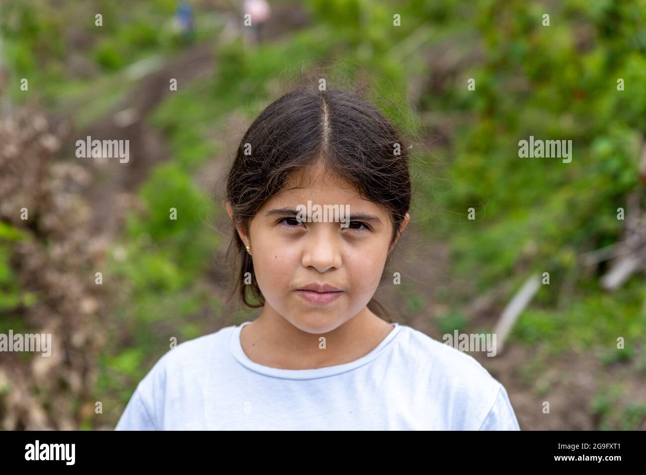 portrait of a farm girl in nature Stock Photo Alamy