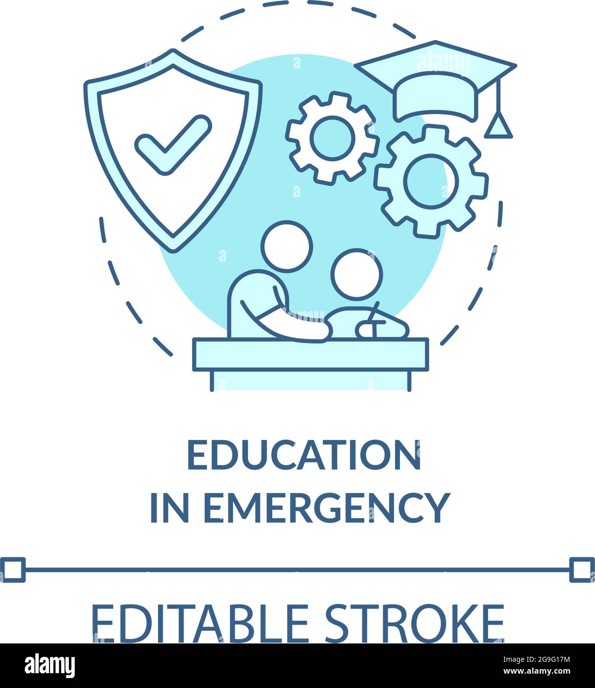 Education in emergency concept icon. Stock Vector
