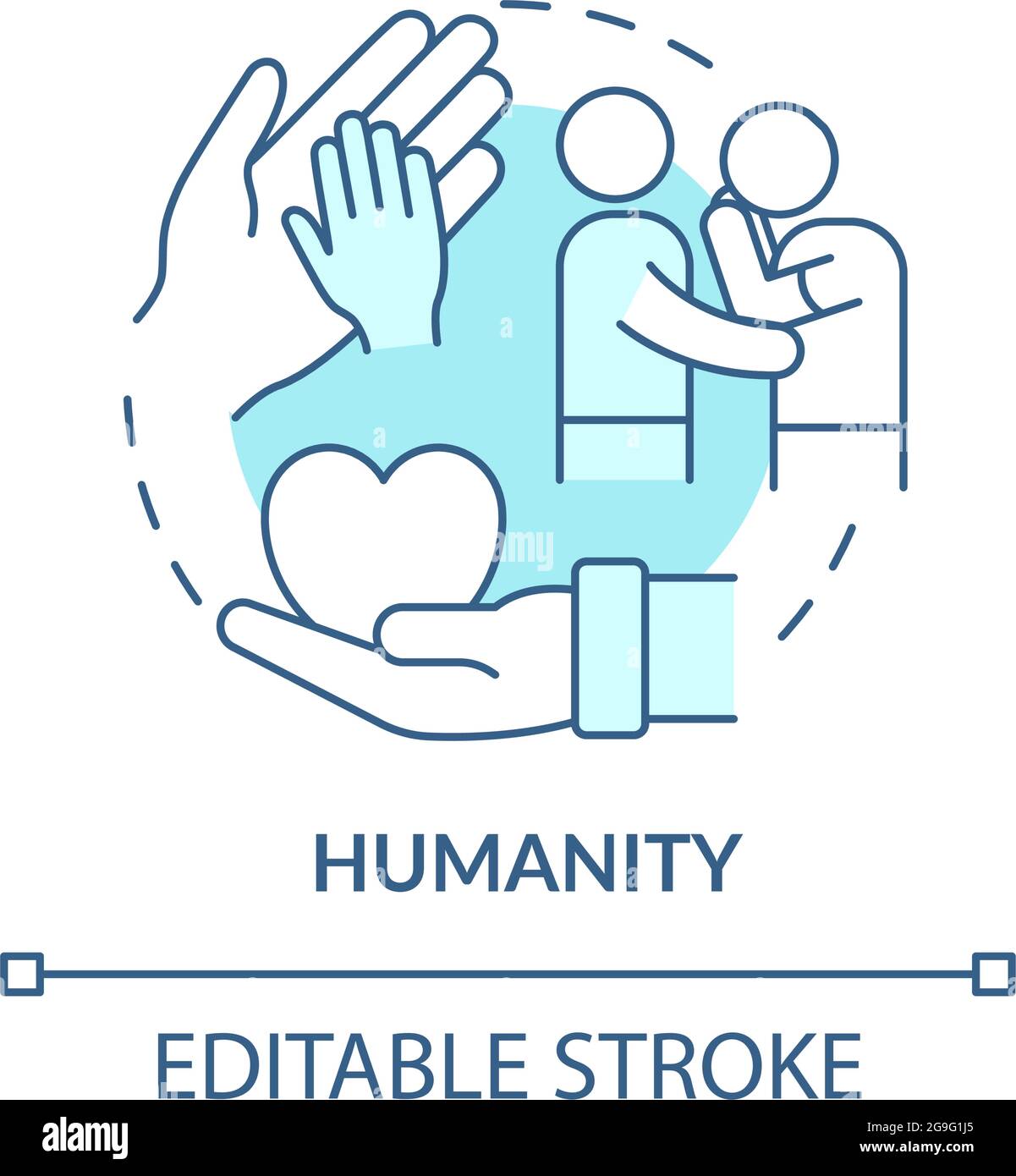 Humanity against people suffering concept icon Stock Vector Image & Art ...