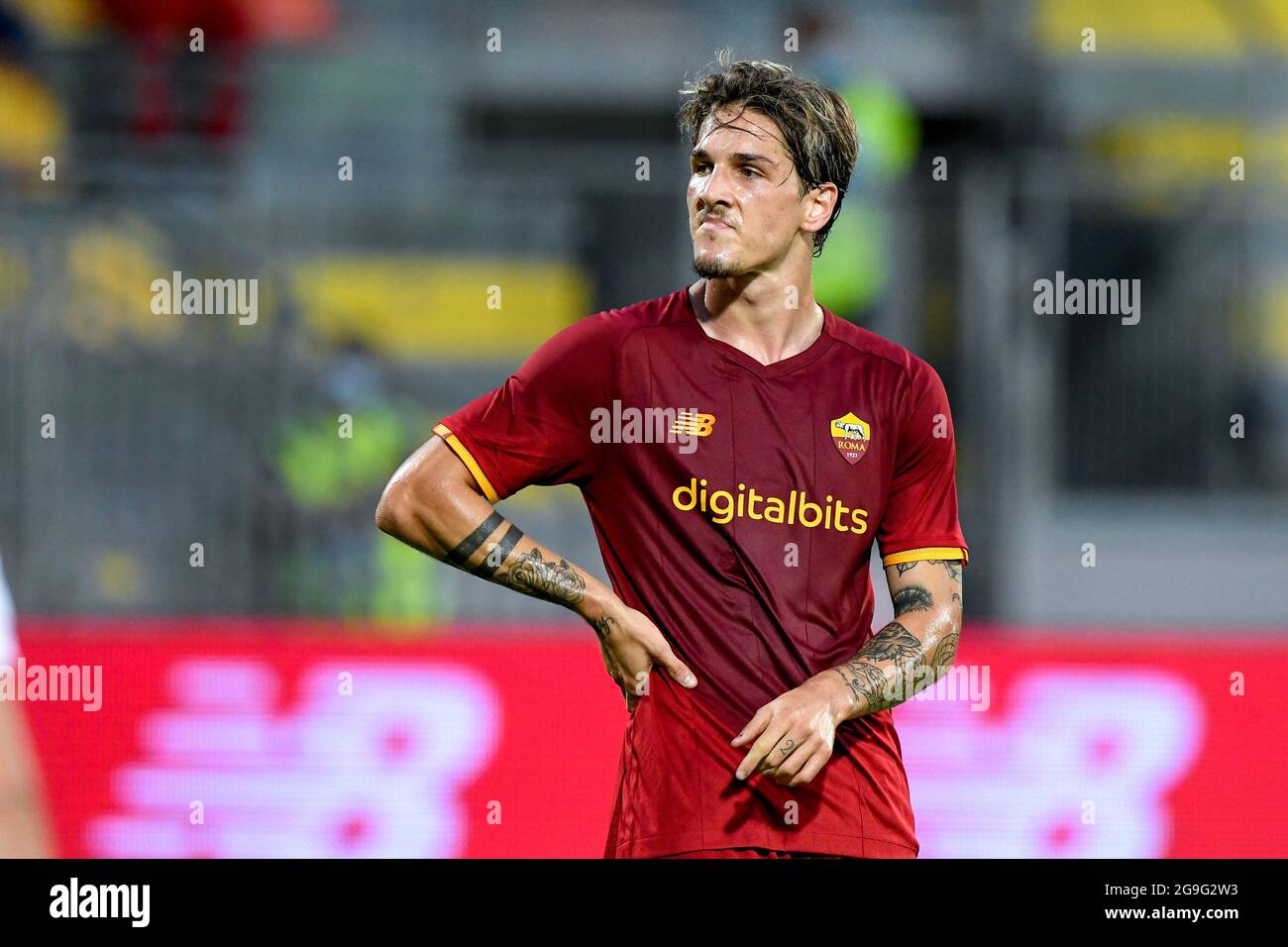 Frosinone, Italy, 25 july, 2021 Nicolo Zaniolo of AS Roma at the Roma vs Debreceni match friendly  Credit:Roberto Ramaccia/Alamy Live News Stock Photo