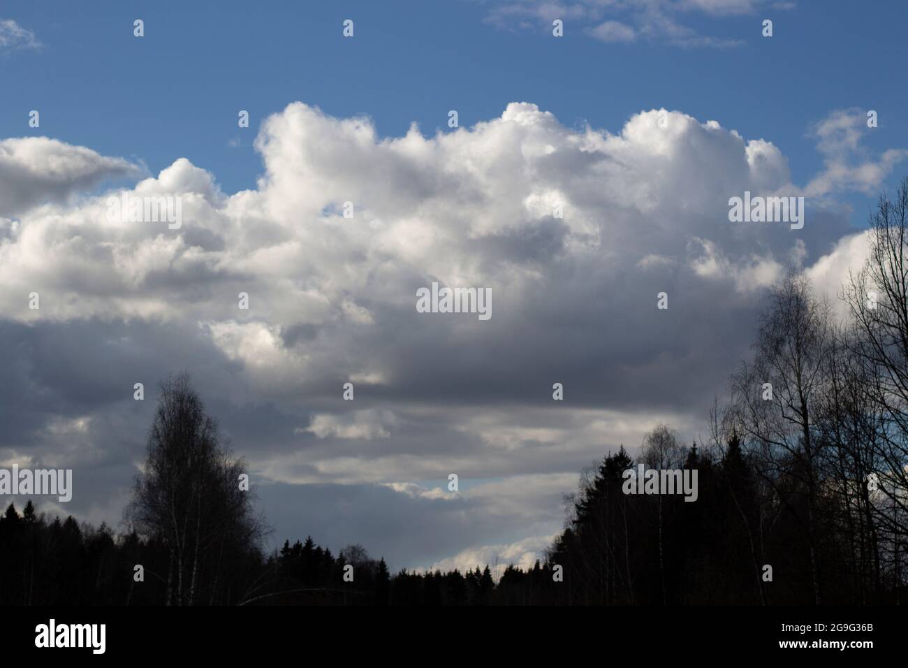 Clouds in the sky. Cloudy weather. Atmospheric front. Air changes Stock ...