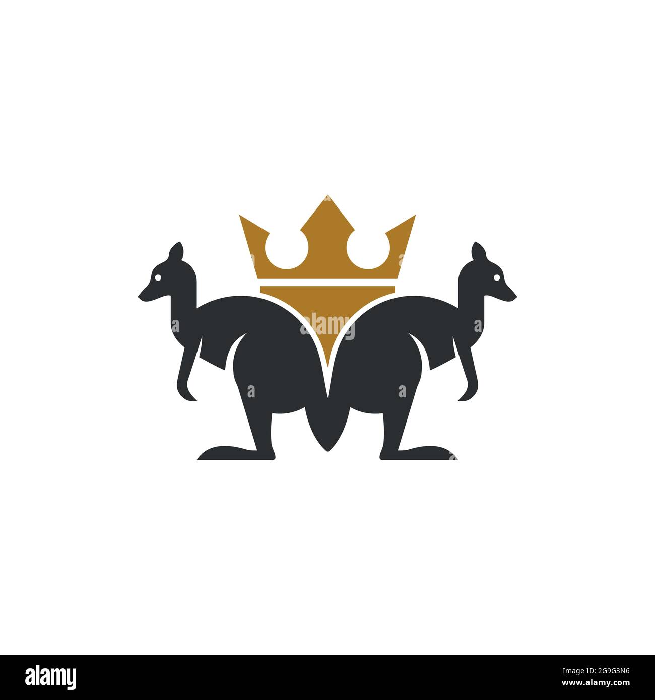 kangaroo crown letter M logo icon vector flat concept graphic design Stock Vector