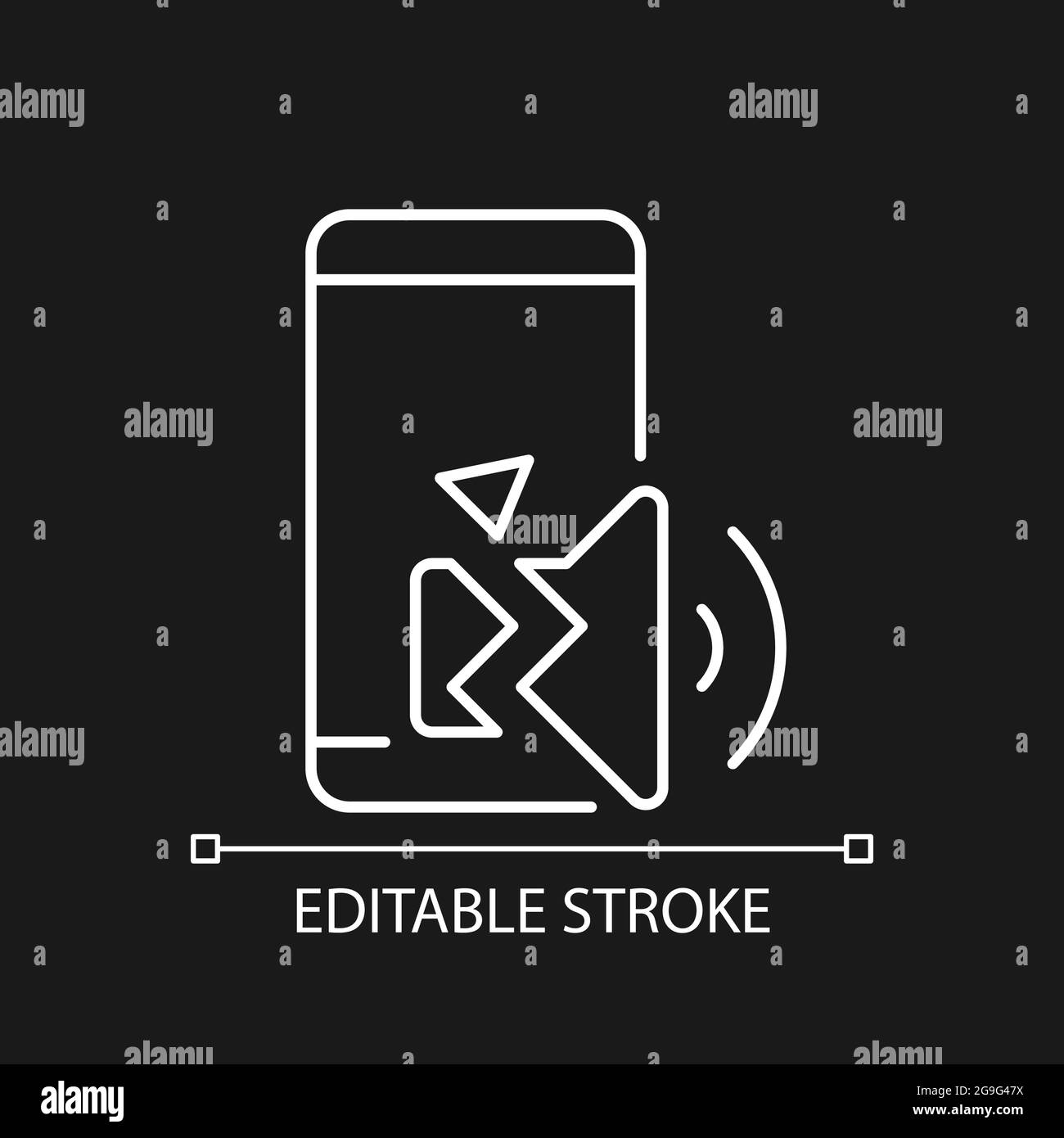 Speaker not working white linear icon for dark theme Stock Vector Image ...