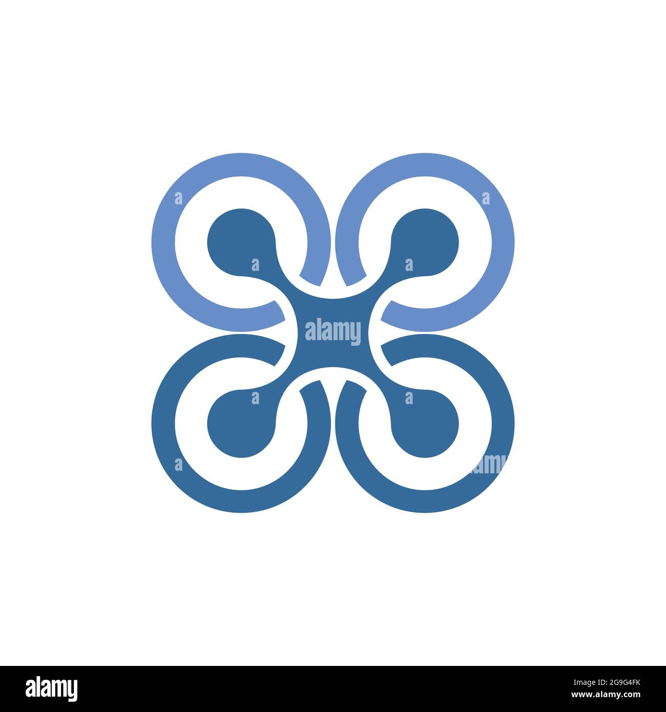 letter X abstract drone logo icon flat concept vector design Stock Vector