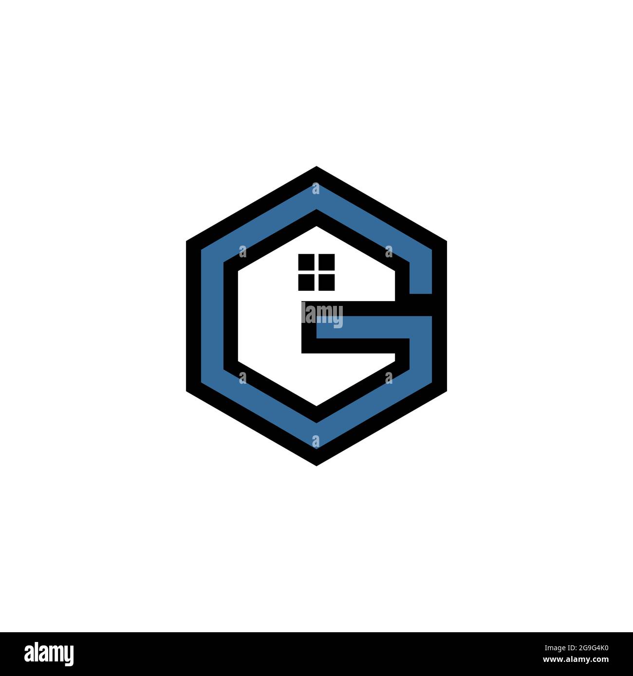 letter G home logo icon flat concept vector design Stock Vector