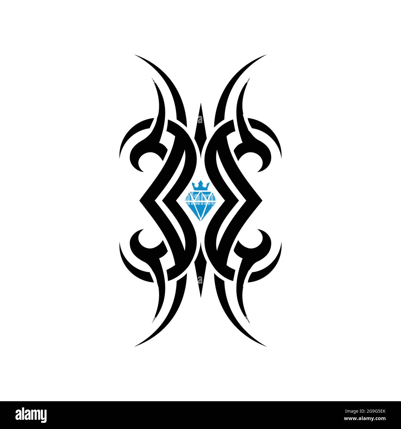 shield diamond tribal tattoo logo icon vector flat concept design Stock Vector