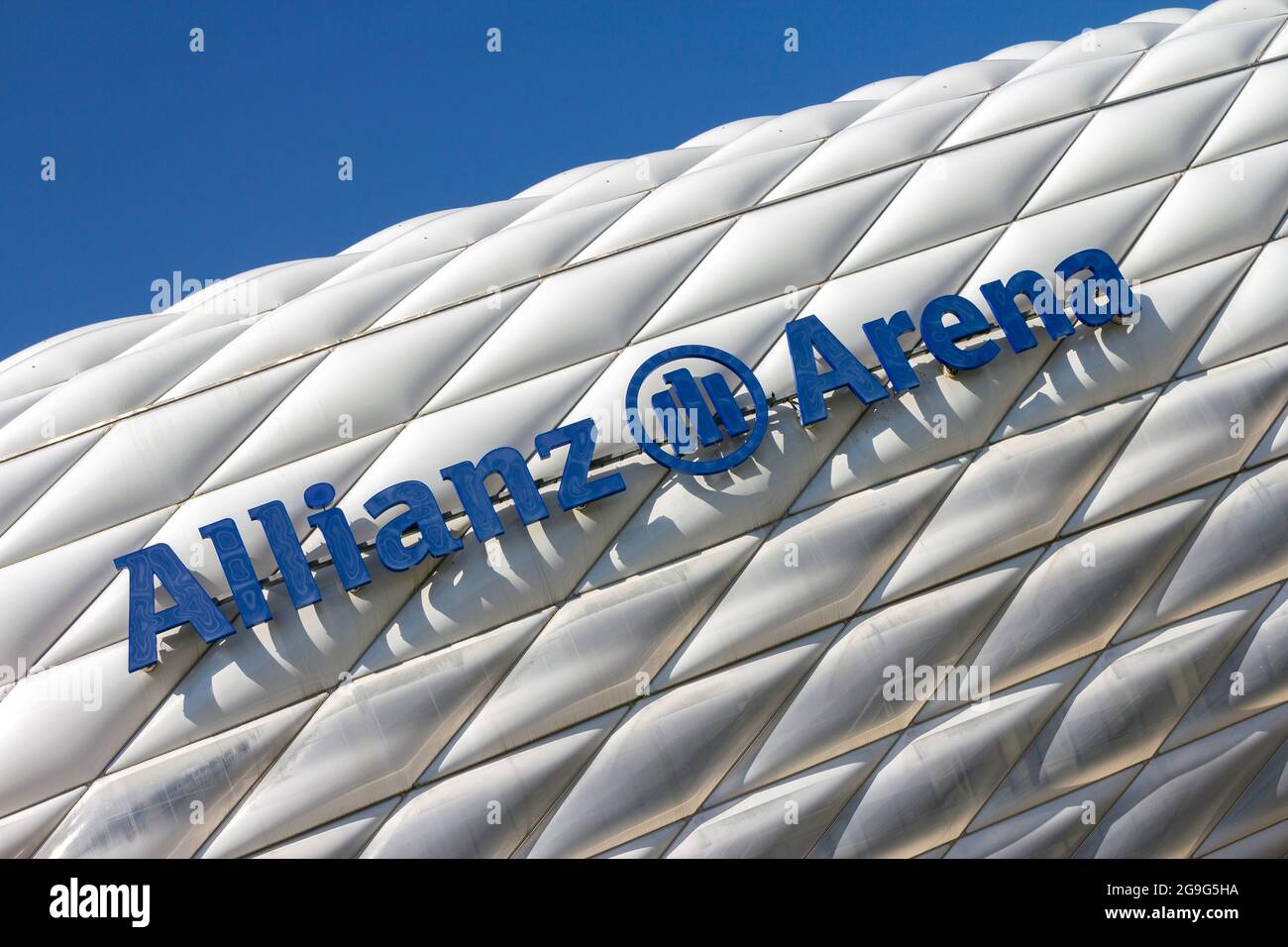 Munich, Germany - 08 26 2011: Allianz Arena stadium in Munich, Germany on a summer day. Stock Photo