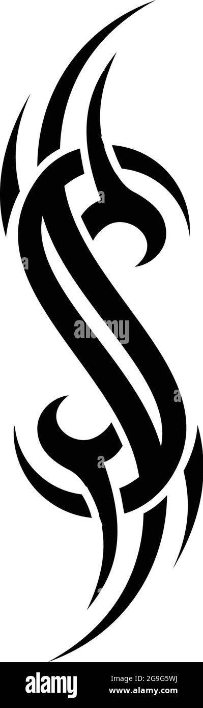 Tattoo art, sketch of a black tribal Stock Photo - Alamy