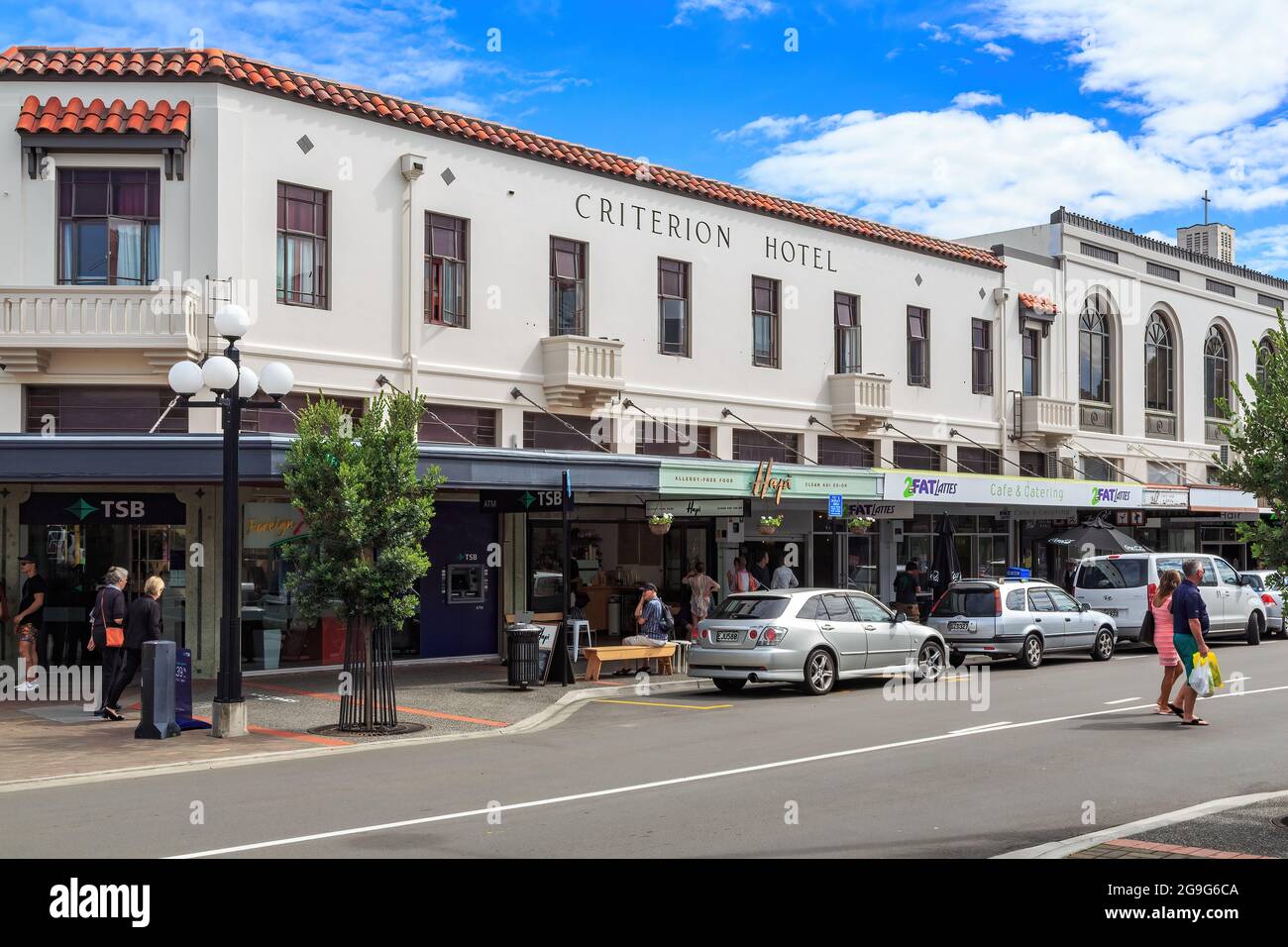 Napier, New Zealand. The Criterion Hotel (1932), one of the city's many Art Deco buildings Stock Photo