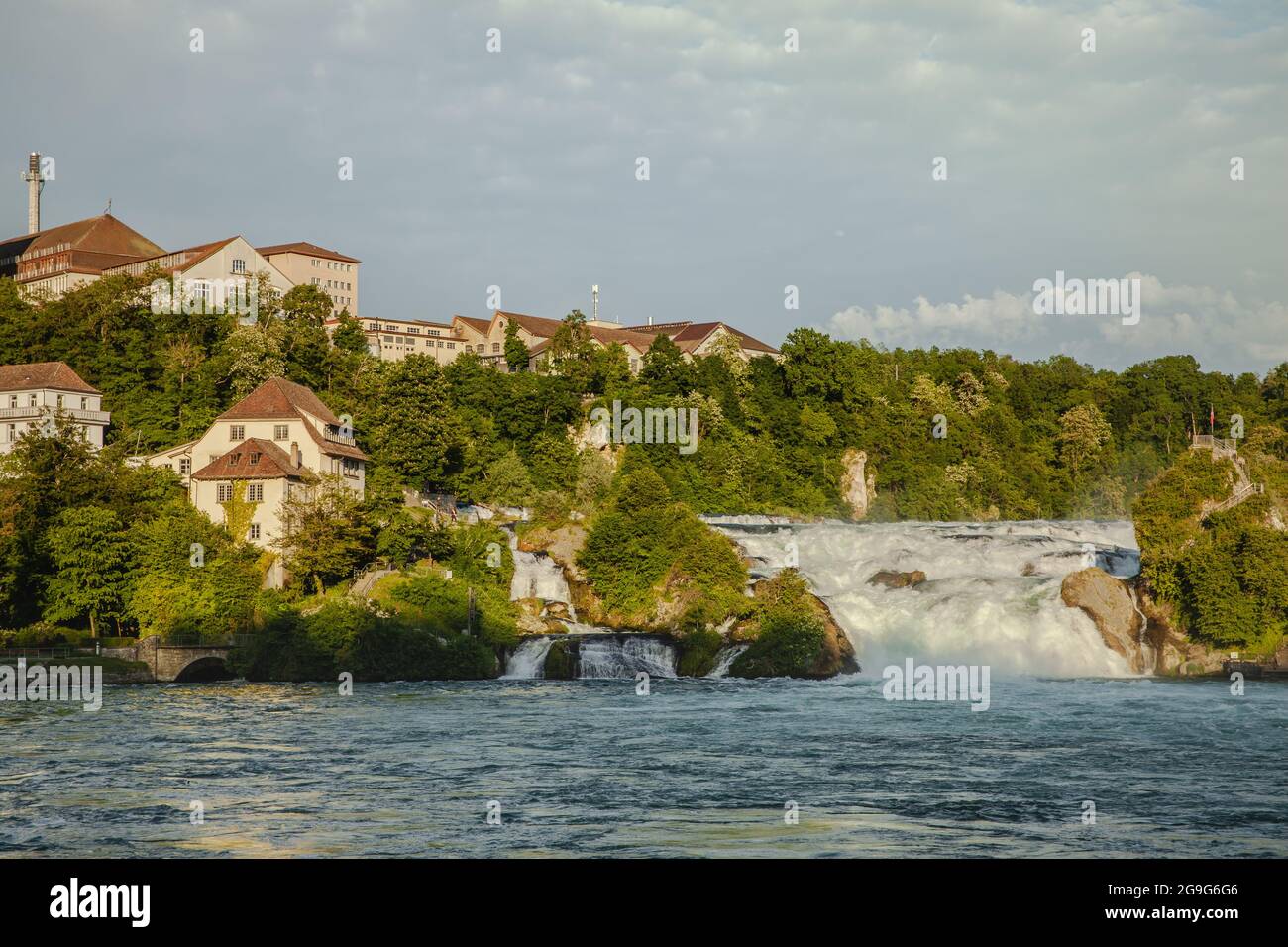 Rhine Falls and Laufen Castle in Schaffhausen, swiss country Stock Photo
