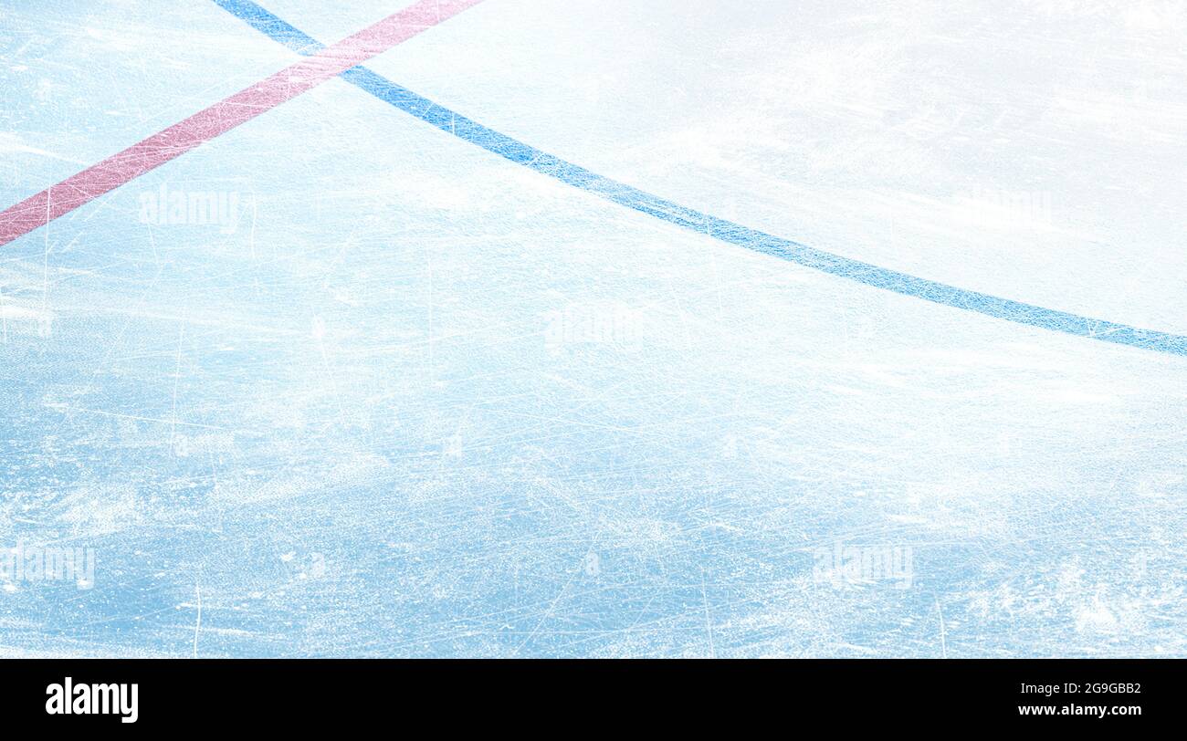 Blank ice skates surface background mockup, top view, 3d rendering