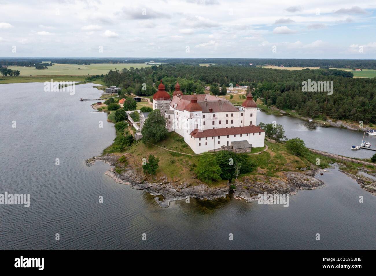 Läckö castle on the shores of Lake Vänern. Stock Photo