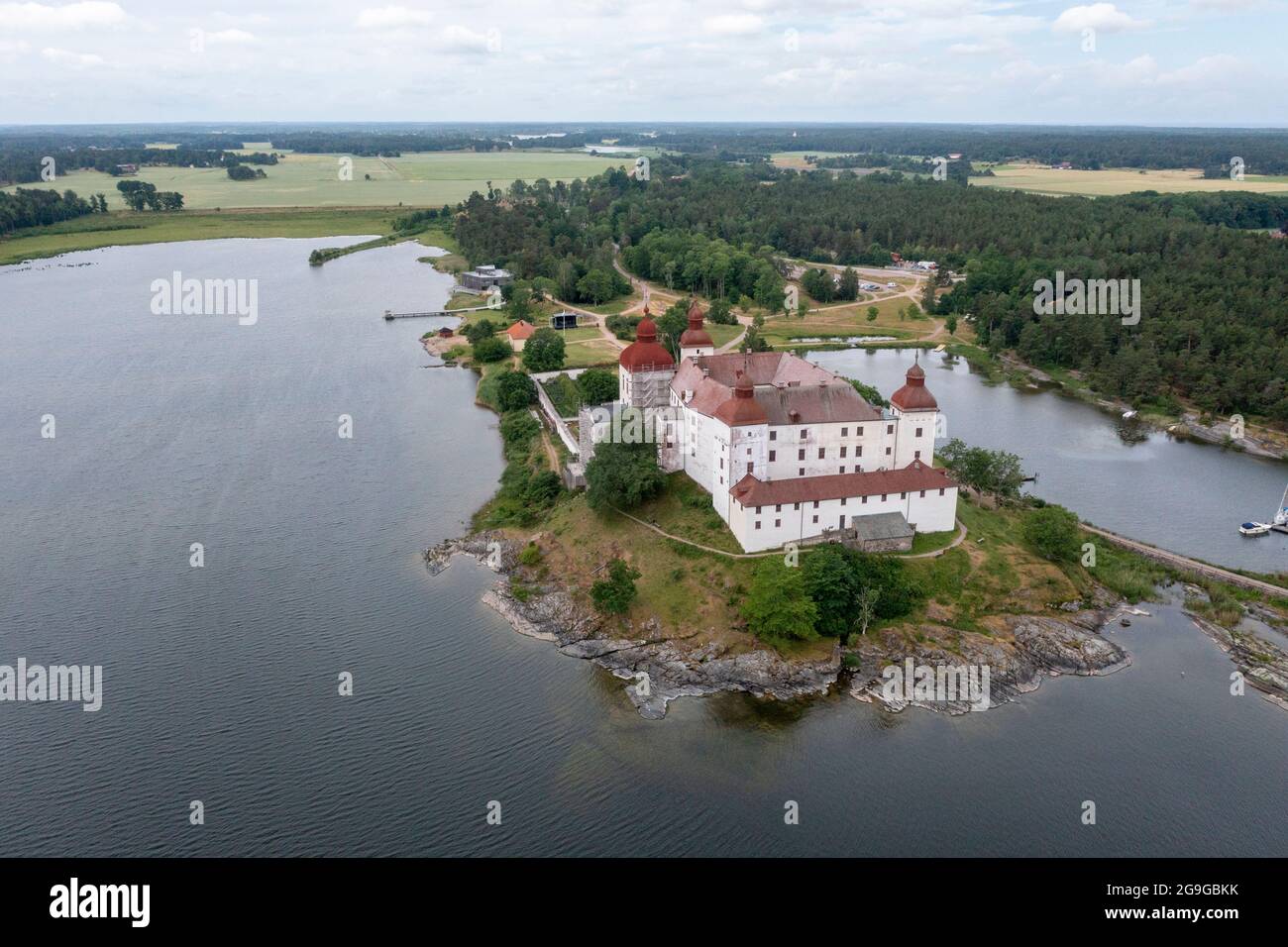 Läckö castle on the shores of Lake Vänern. Stock Photo