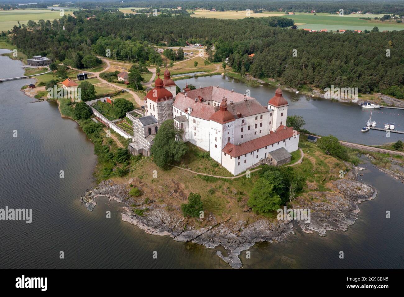 Läckö castle on the shores of Lake Vänern. Stock Photo