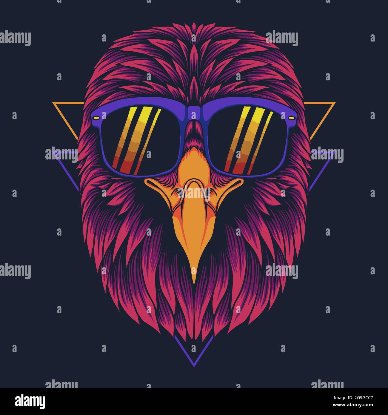 Eagle head eyeglasses vector illustration Stock Vector