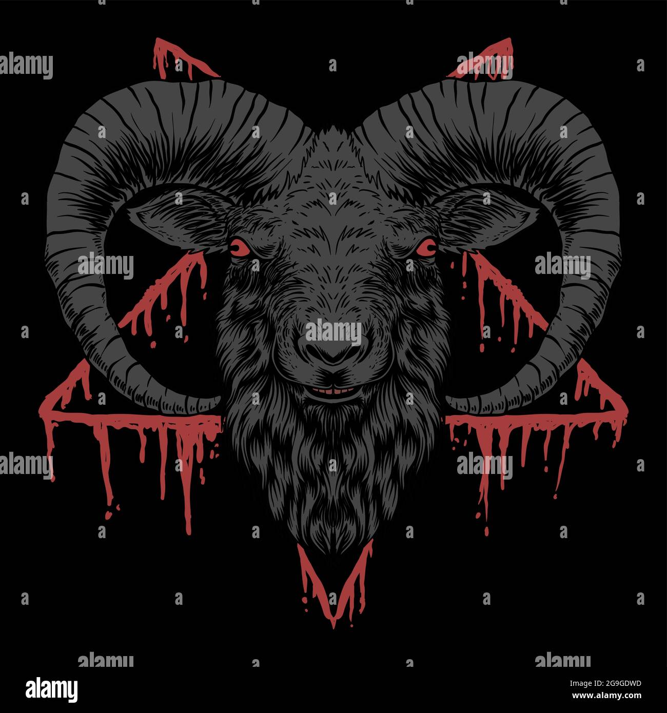 Baphomet Satanic head vector illustration Stock Vector Image & Art - Alamy