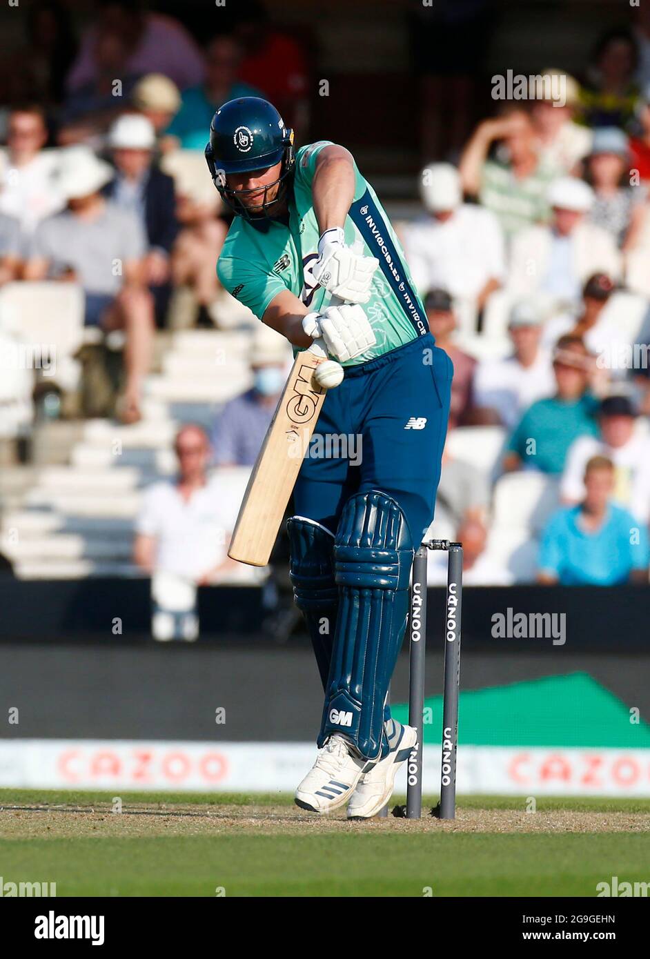 LONDON, ENGLAND - July 22: Will Jacks of Oval Invincibles during The Hundred between Oval Invincible Men and Manchester Originals Men at Kia Oval Stad Stock Photo