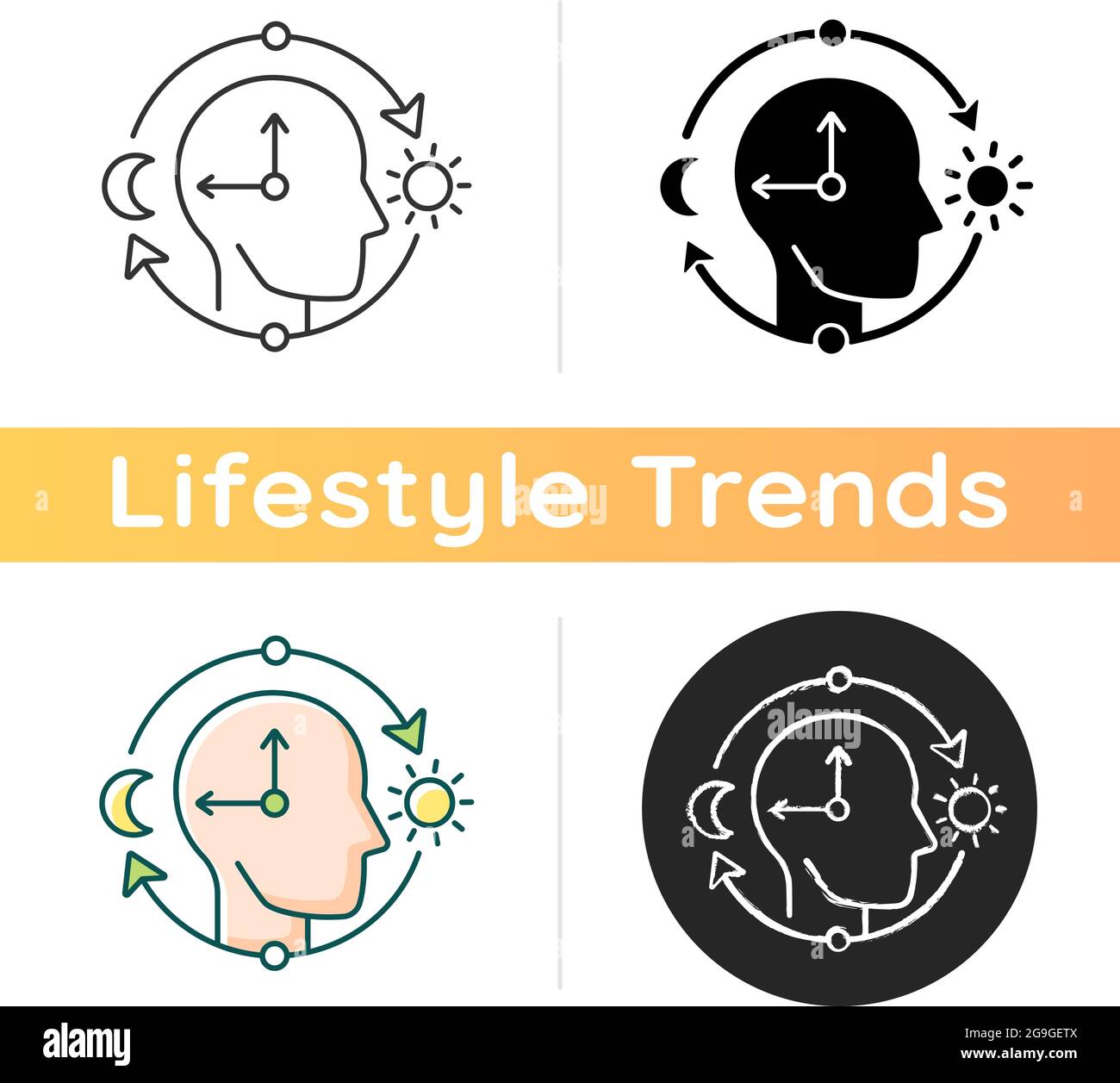 Circadian rhythms icon Stock Vector