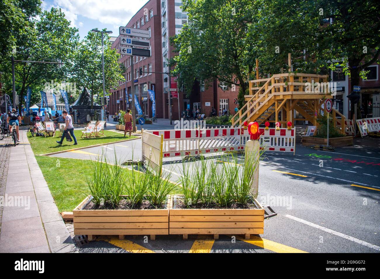 Bremen, Germany. 26th July, 2021. The otherwise fourlane Martinistraße