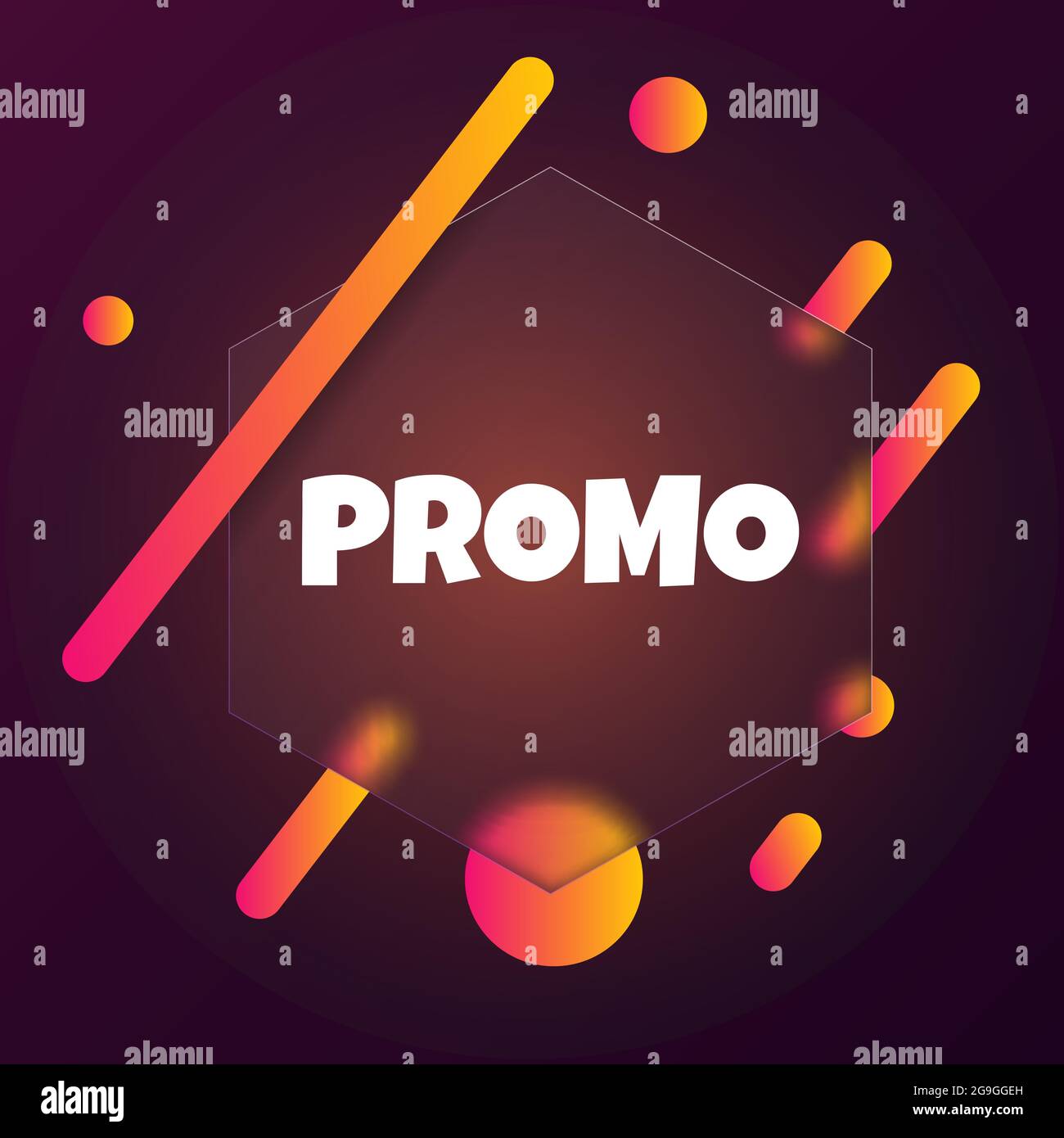 Promo. Speech bubble banner with Promo text. Glassmorphism style. For business, marketing and advertising. Vector on isolated background. EPS 10. Stock Vector