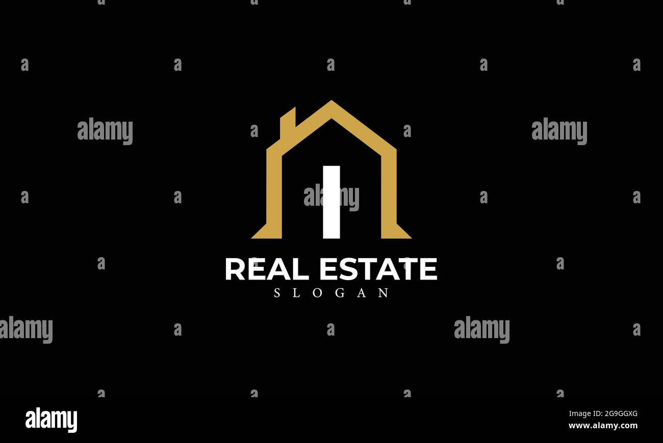 Alphabet I Real Estate Monogram Vector Logo Design, Letter I House Icon ...