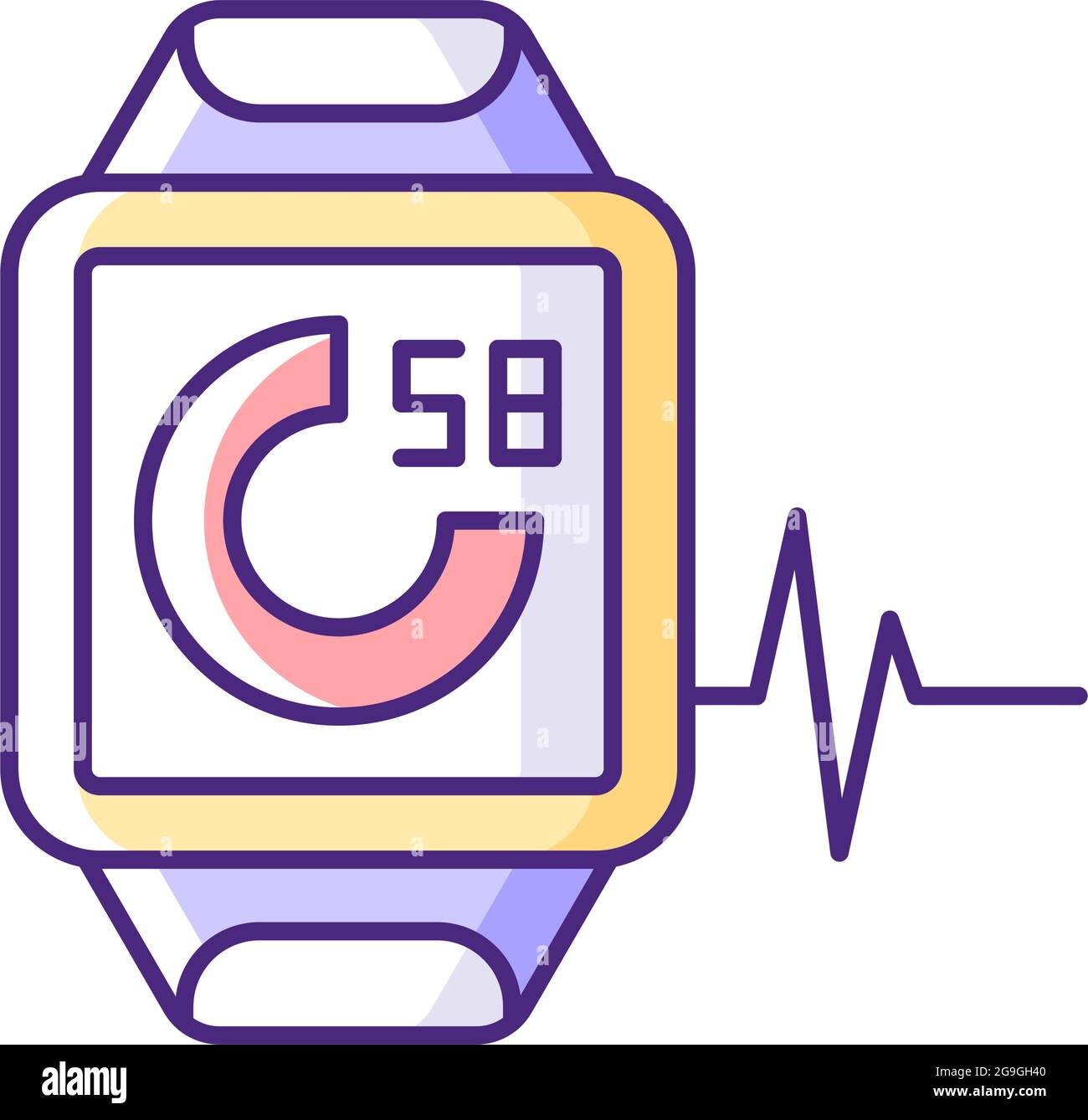 Online fitness activity tracker RGB color icon. Stock Vector