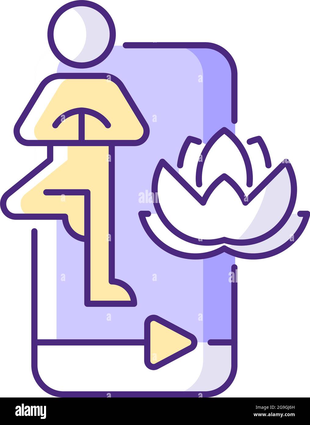 Online yoga tutorial RGB color icon. Stock Vector